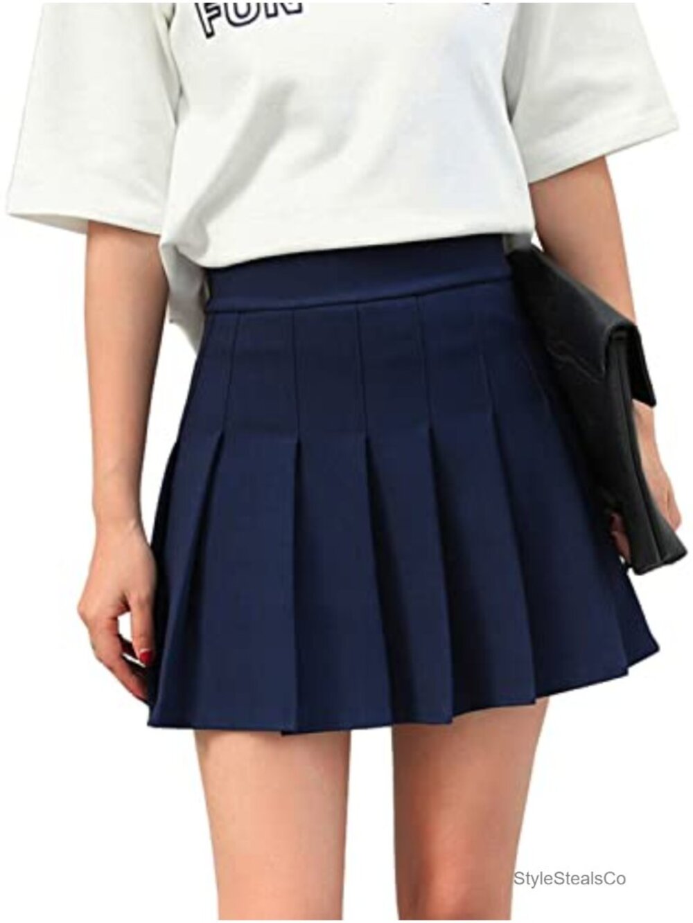 High Waist Pleated Skater Tennis Skirt with Inner Shorts